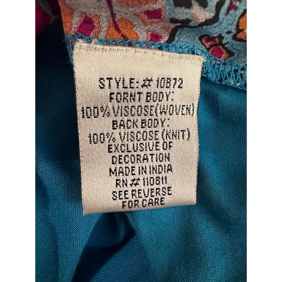 YOANA BARASCHI Beaded Paisley Print Tank Top Women's Size Small Blue - Picture 4 of 10